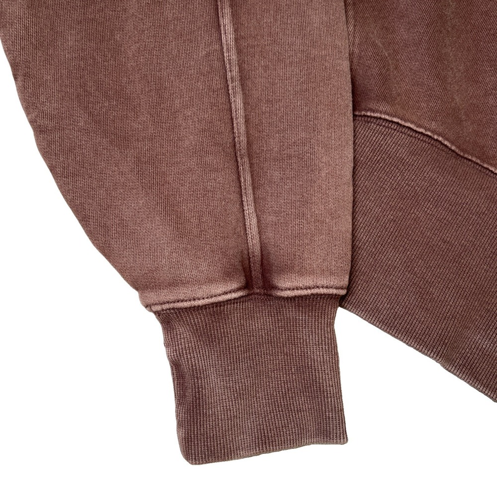 OFFLINE by Aerie Cropped Hoodie Women XL Brown Washed Thumbhole Pullover - Picture 8 of 9